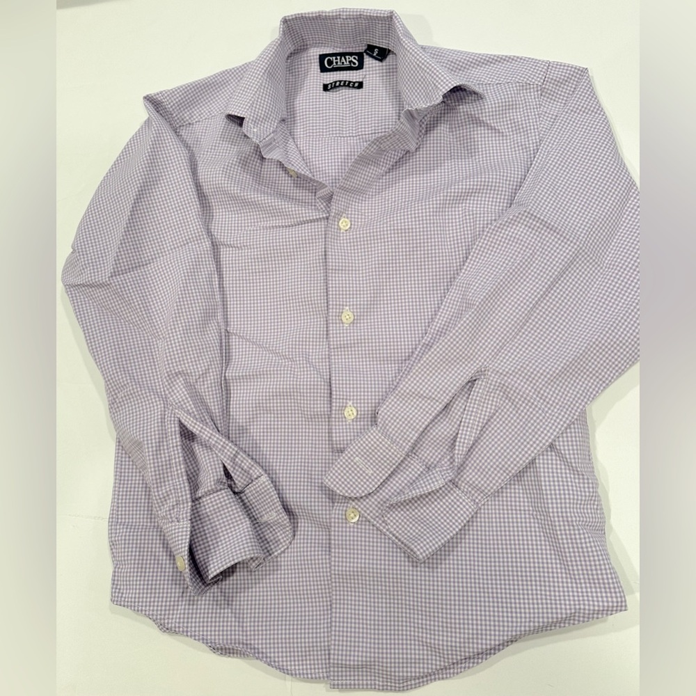 Youth Small Light Purple and White Button Down Dress Shirt